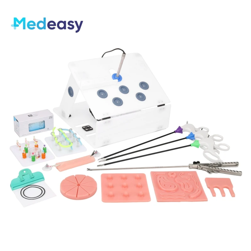 

Laparoscopic Simulator Training Box, Laparoscopy Surgery Trainer with 0 Degree HD Camera 10 Modules