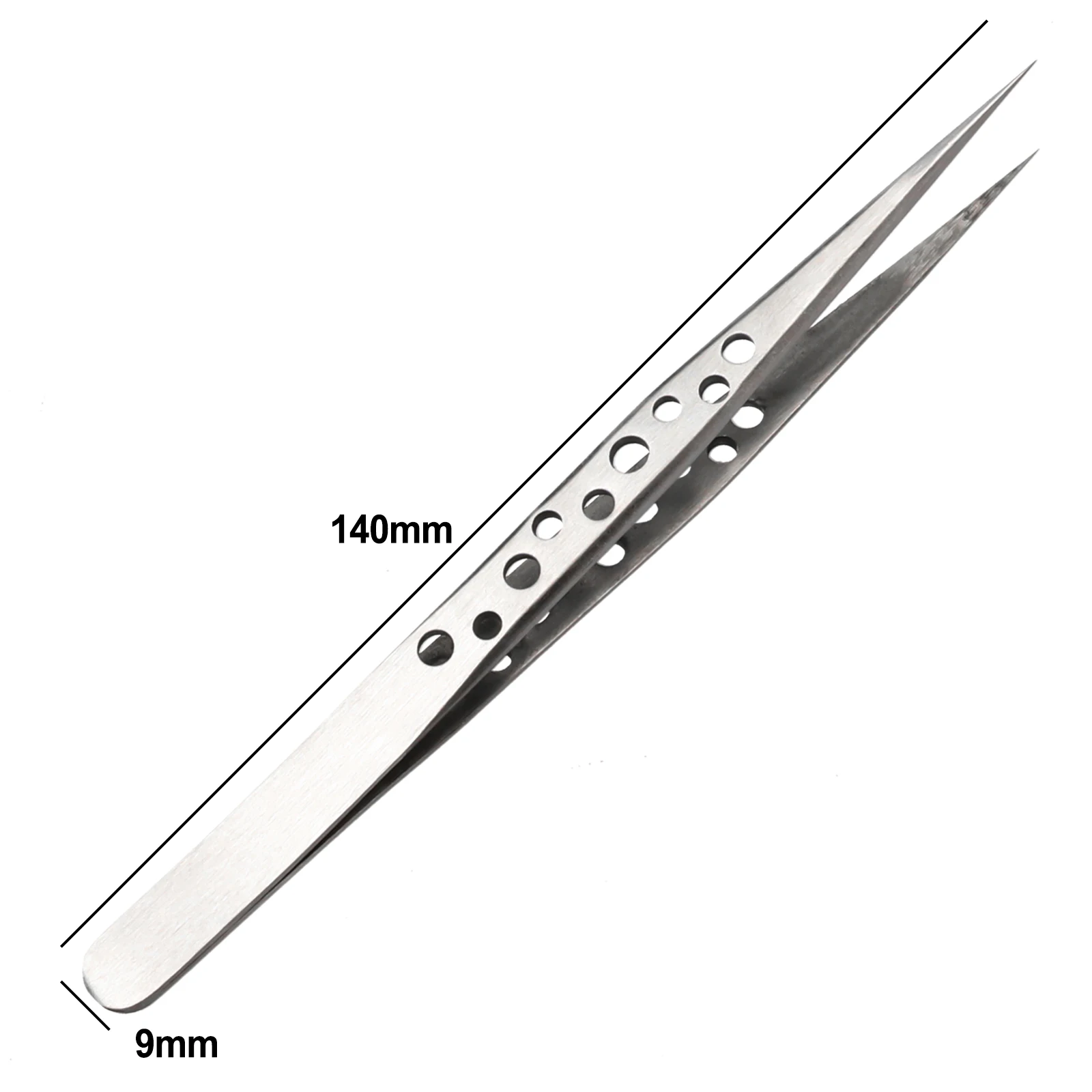 산업용 트위저 수리 실버 소형 스테인리스 포셉 스트레이트 팁, 124-140mm, 1 개, 신제품