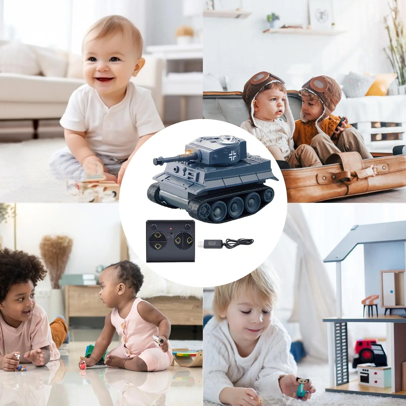 RC ถังการศึกษา Battle TANK ของเล่น MINI Interactive Vehicle ของเล่นสําหรับ STEM การเรียนรู้กิจกรรมเด็กห้องนั่งเล่นในร่มห้องเด็กเล่น