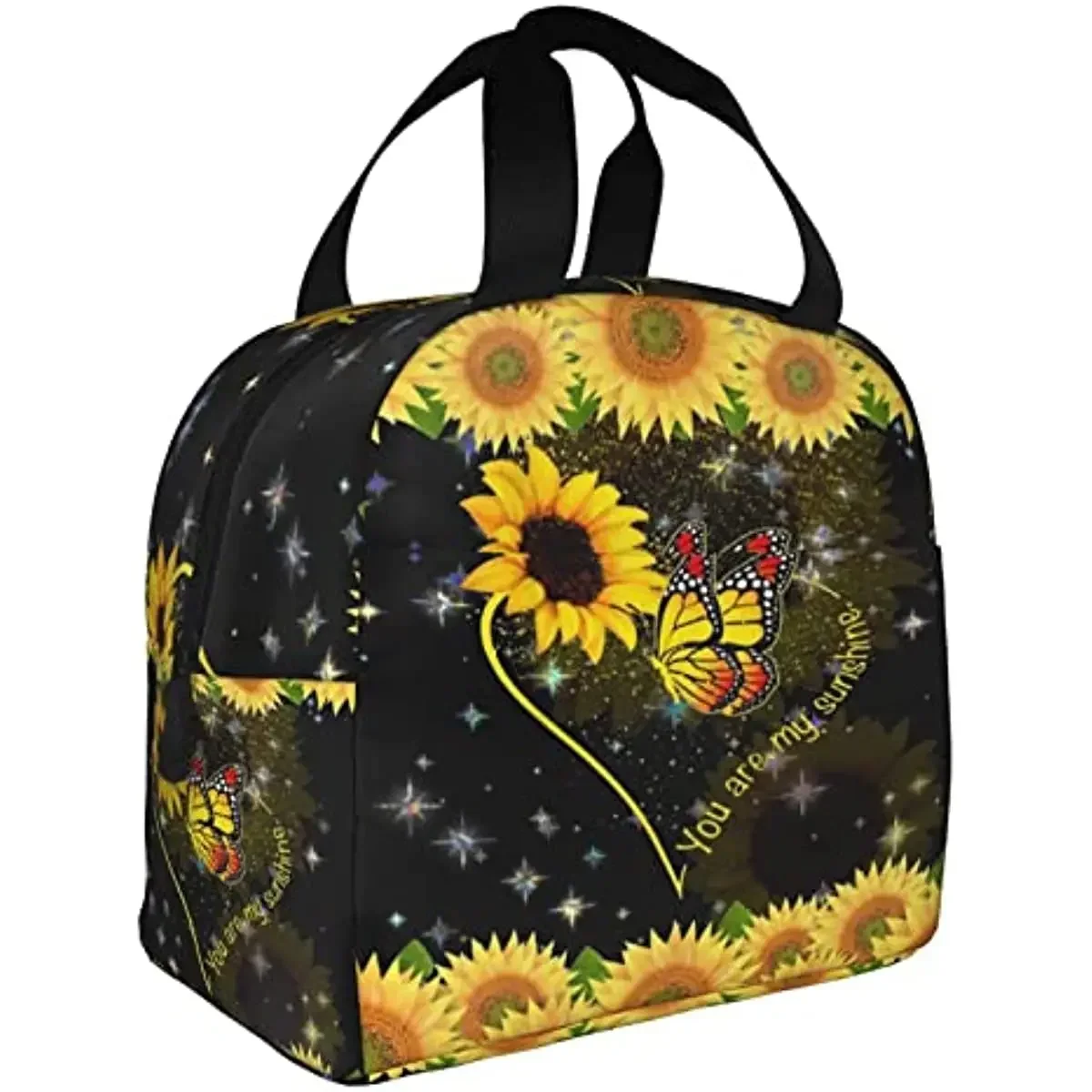 You Are My Sunshine, Sunflower, Cute Cartoon Character, Multi-functional Lunch Box, Reusable Lightweight Lunch Bag