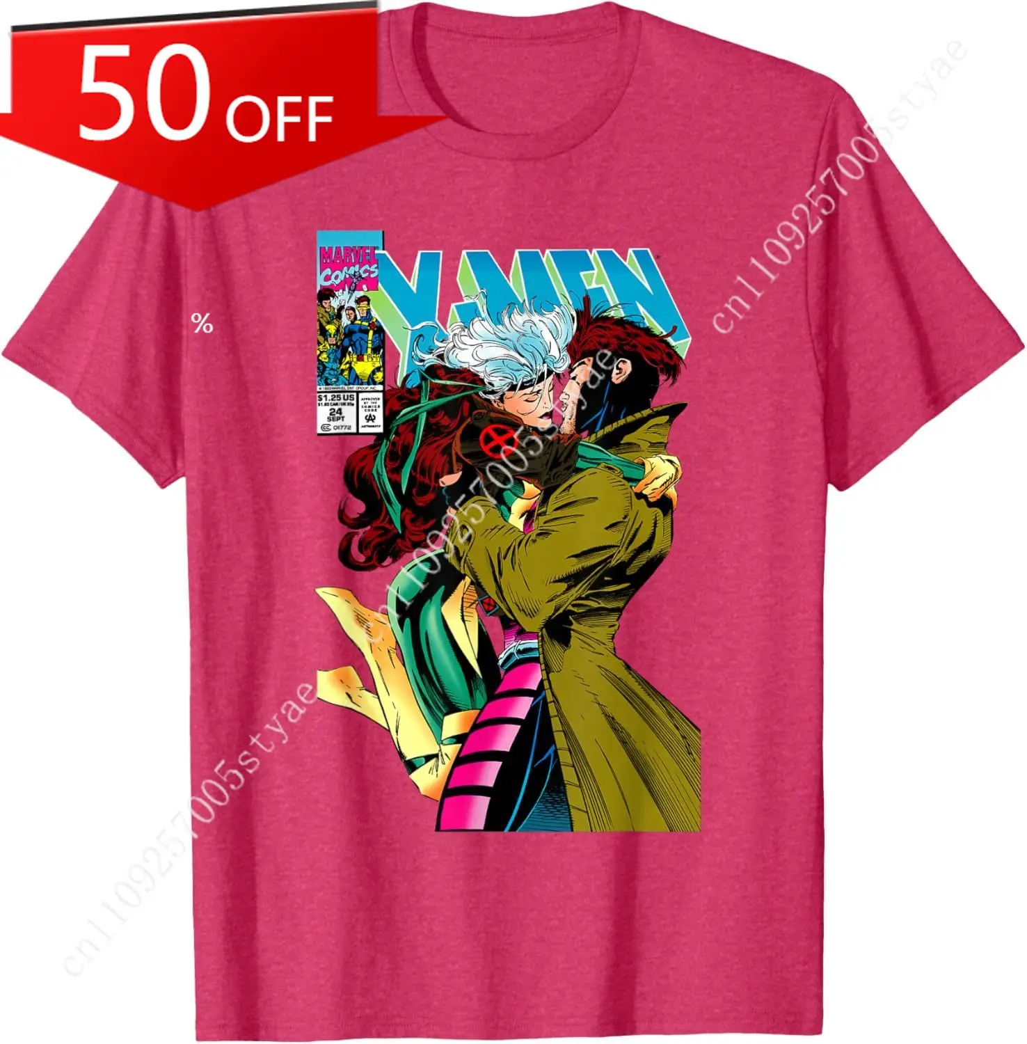 

Marvel X-Men Valentine's Day Gambit & Rogue Beautiful Couple T-Shirt