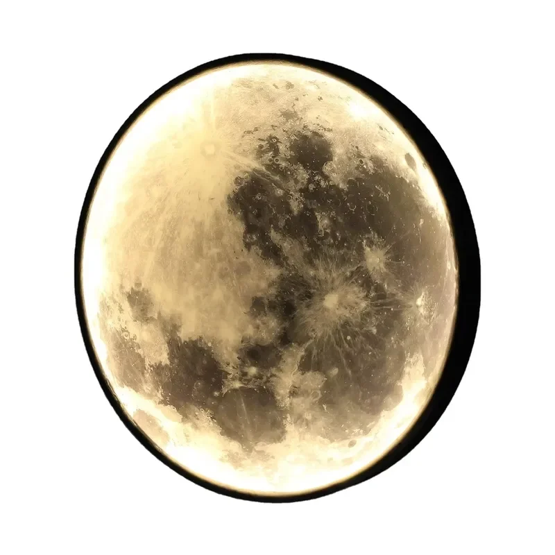 24W Wall-Mounted Fixture LED Moon Wall Lamp, 50cm Wall Light