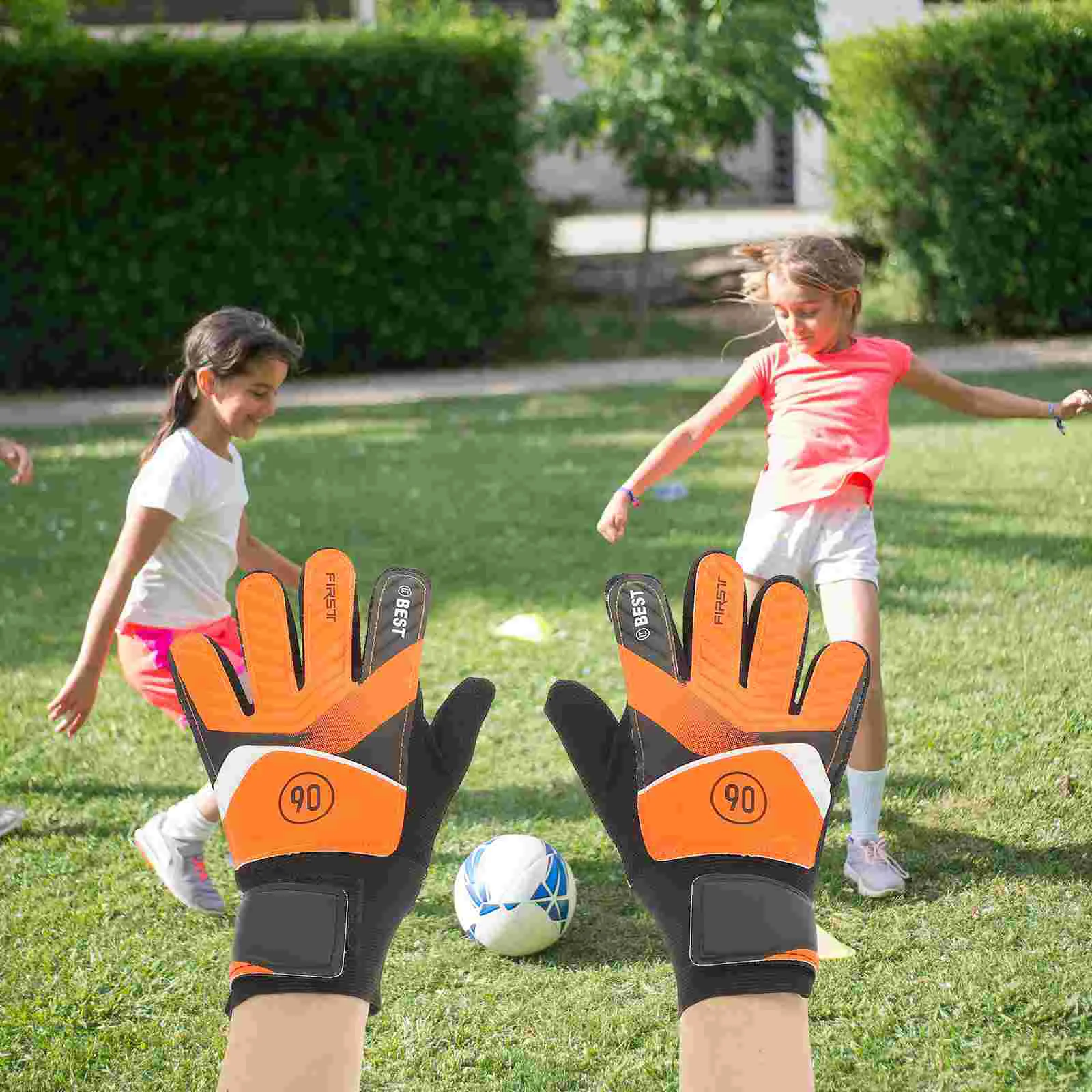 Creative Goaltenders Glove Football Goalkeeper Gloves Latex Anti-collision (green #5) Professional Hand Cover Match Child