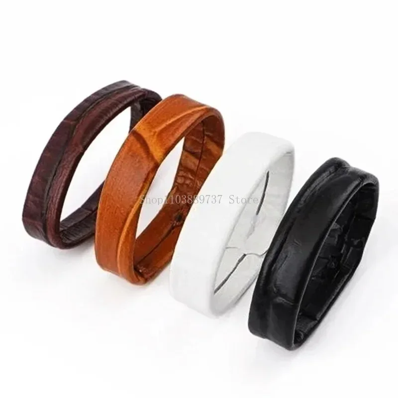 2Pcs Leather Watchband Keeper Loop Buckle Strap Locker Rings Black Brown Holder Loop Bracelet Retainer 16/18/19/20/21/22/23/26mm