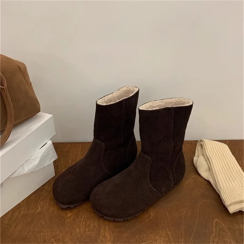 New Sexy Womens Boots Knee Flat Warm Boots Comfortable Falt Botas Winter High Quality Shoes Comfortable Slip On Zapatos Mujer