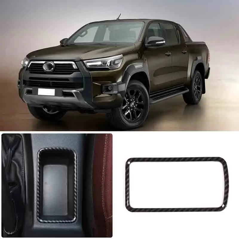 

1 Piece Set For Toyota Hilux 2015-2021 Car Modeling Gear Storage Box Frame ABS Car Interior Modification Accessories