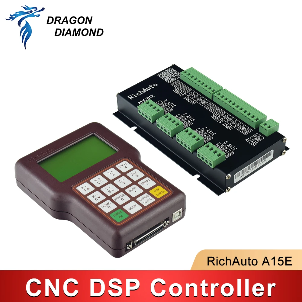 Original RichAuto DSP Controller A15E A15S Multi-Spindle 3 Axis Offline USB Motion Handle Control System For CNC Router Machine