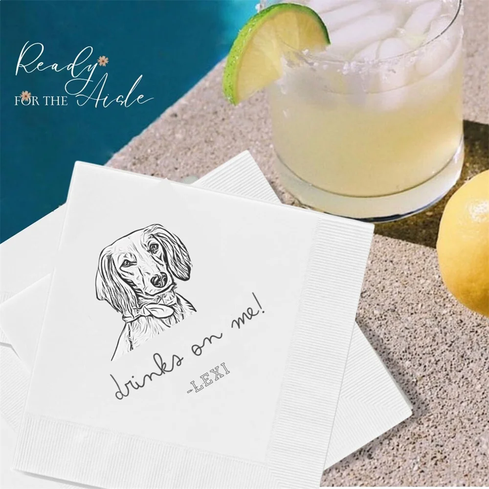 

Custom Pet Cocktail Napkins, Dog Wedding Napkins, Custom Pet Cocktail Napkins, Customized Pet Napkins, Custom Pet Portrait Weddi