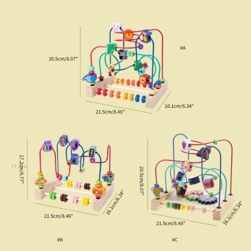 ビーズワイヤー迷路ジェットコースター教育玩具早期学習幼児子供のため N84E