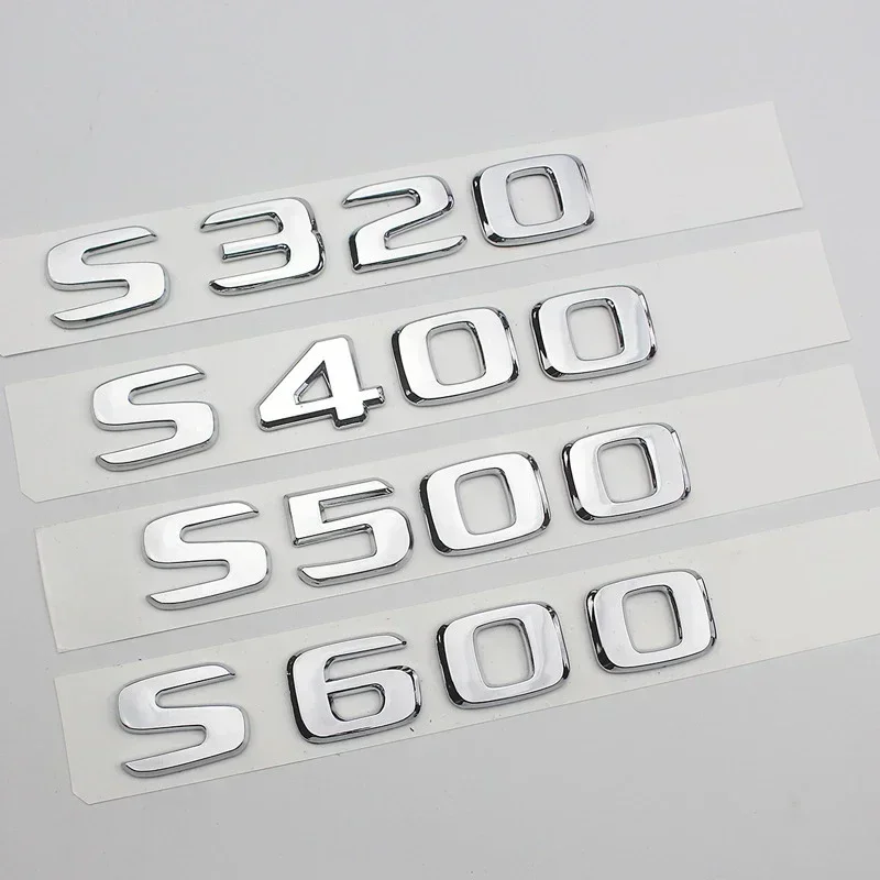 3D ABS Chrome Logo S320 S350 S400 S580 S600 S450 S500 S550 Emblem Letters Car Trunk Badge For Mercedes S W222 W223 Accessories