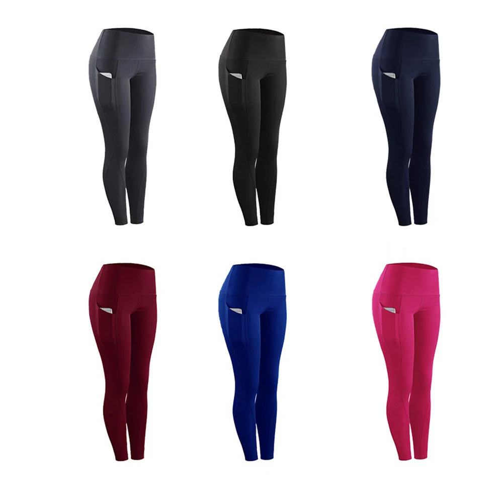 

Женские леггинсы для тренировок с высокой талией, леггинсы для тренировок с контролем живота, женские повседневные высокоэластичные спортивные брюки, штаны для йоги с карманами