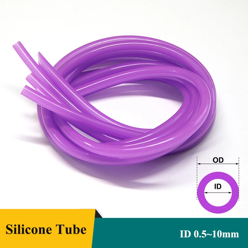 

1/3/5/10M Purple Food Grade Silicone Rubber Tube ID 0.5/1/2/3/4/5/6/7/8/10mm Flexible Nontoxic Aquarium Air Garden Watering Hose