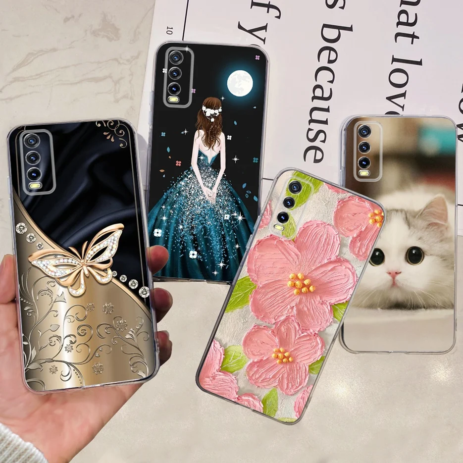 Soft Case For Vivo Y20 Y20i Y20s Y20G Y20t Case Y12s Y11s Stylish Painted Phone Case For Vivo Y12s Y12a Y 20 i Back Cover Bumper