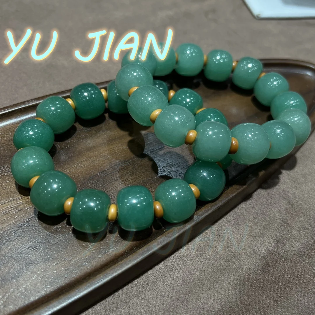 

Genuine Natural New Charms Dongling Jade Fine Bead Bracelet Hand String Jewellery Real-Jades Stone Bangles Handring Jewelry