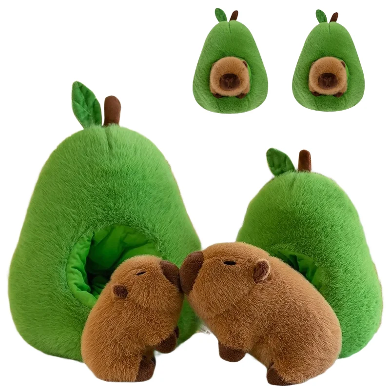 

Cute Capybara Avocado Plush Toy Doll Capibala Sleeping Pillow Large Plushie Birthday Gift Kawaii Creative Fruit Rag Doll Cushion