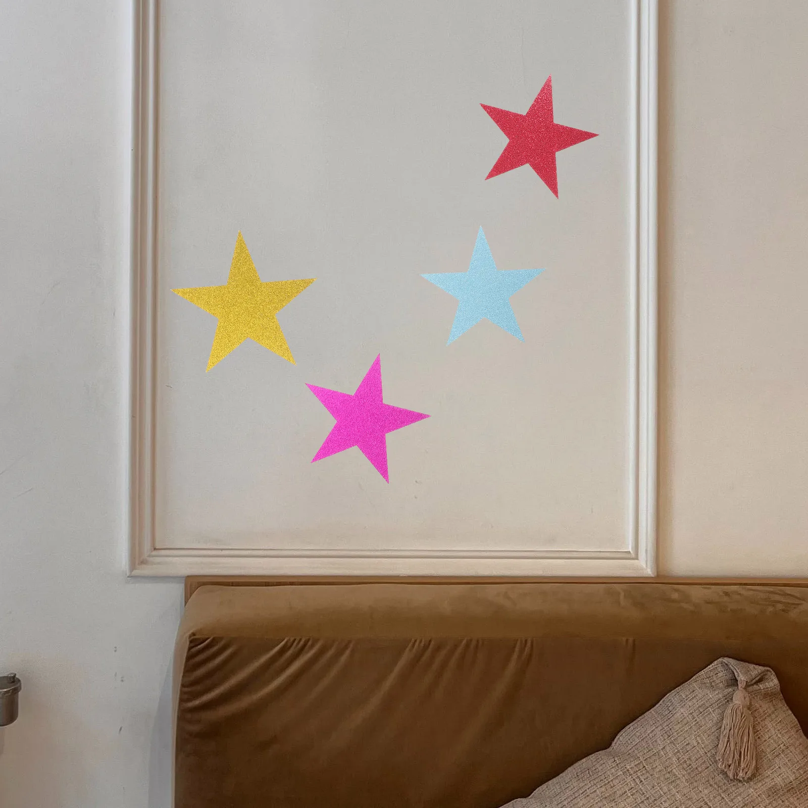 

80Pcs Glittered Star Paper Cutouts Decorative Classroom Wall Art DIY Craft Scrapbooking Birthday Party Supplies