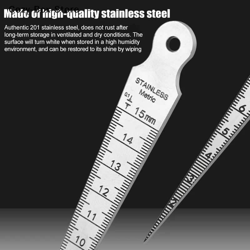 [ZY]1-15mm Measuring Tool Taper Gauge Feeler Inner Diameter Ruler Hole Measuring Tool Stainless Steel For Taper Aperture Scale