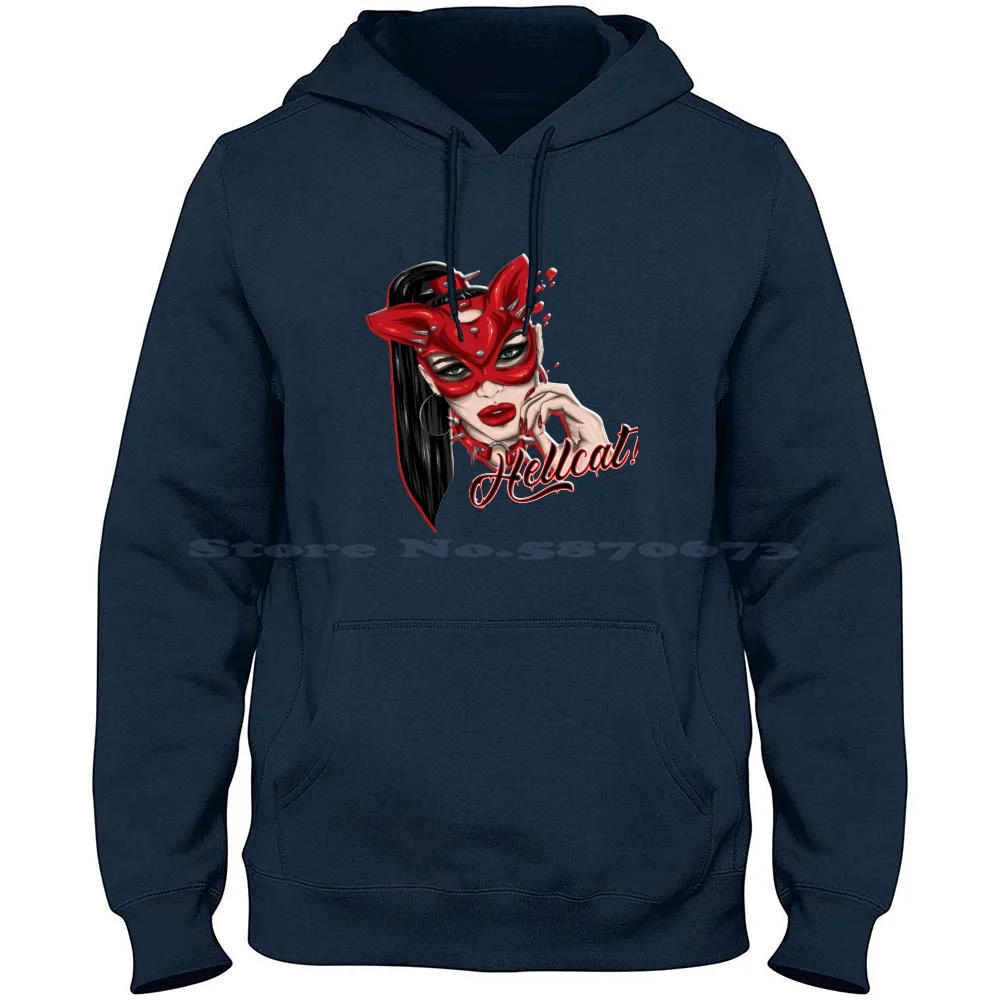 

Hellcat 100% Pure Cotton Hoodie Tshirt Mindmuse Red Graphic Fashion Women Seductive Beautiful Feminine Love Edgy Fun