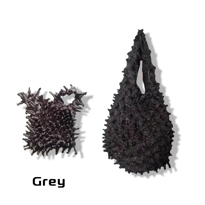 New craft design pleated bag bubble bag fashion simple retractable hedgehog shopping bag