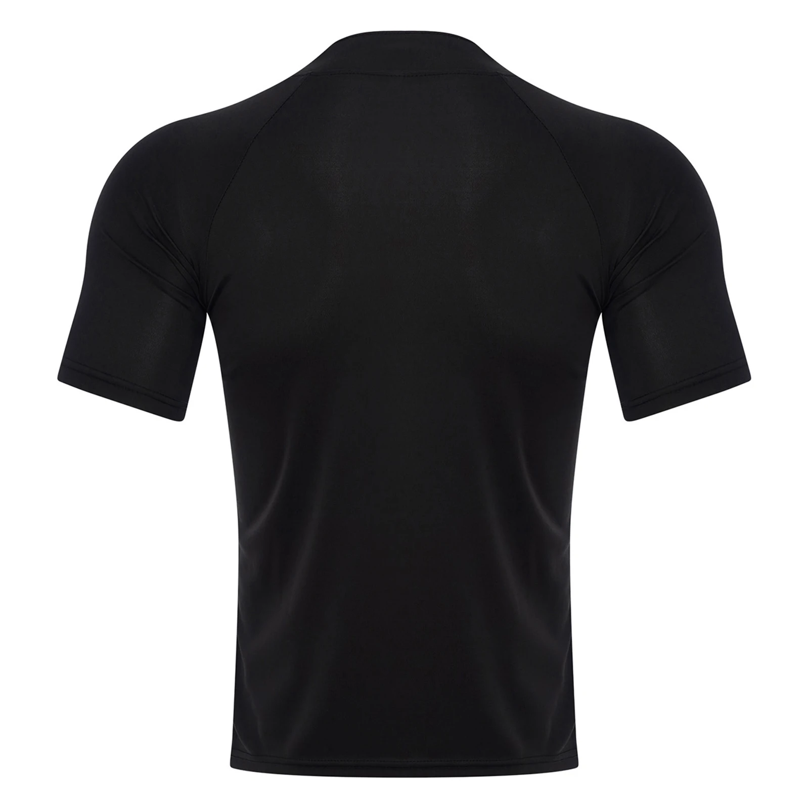 Men Quick-Drying Breathable Athletic Sports Top Zipper Crew Neck Short Sleeve T-shirt for Yoga Fitness Running Casual Daily Wear