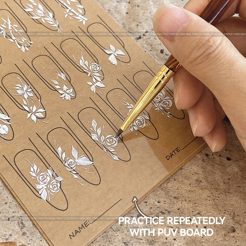 4/8/12 Pcs Nail Art Practice Paper Template Book Set Manicure Tools UV Gel Polish Guide for Learning Drawing & Painting Nail Art