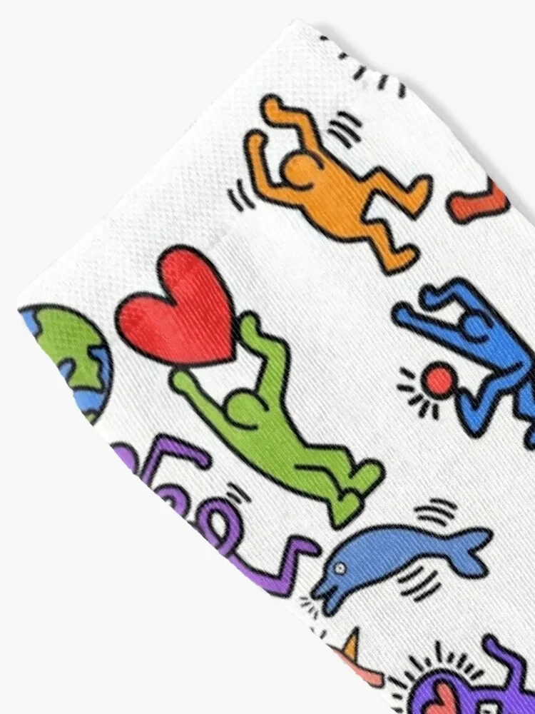 Haring Symbols Socks Men's with print ankle Male Socks Women's