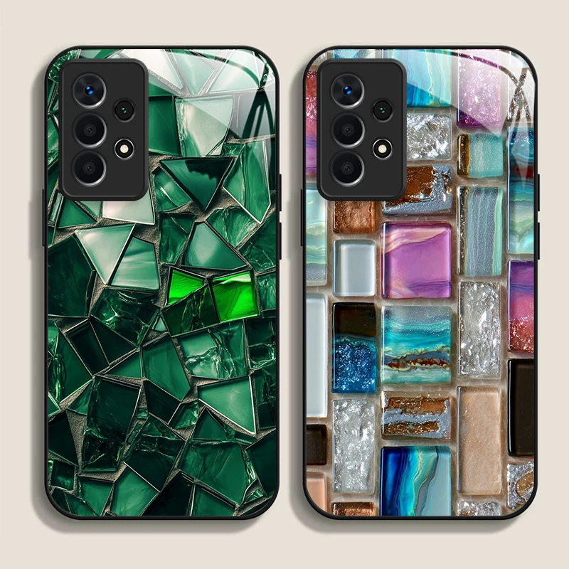 Luxury Abstract Marble Pattern 2D Printing Tempered Glass Phone Case for Samsung Galaxy S26 S25 Ultra S24 S23 Plus S22 FE Cover