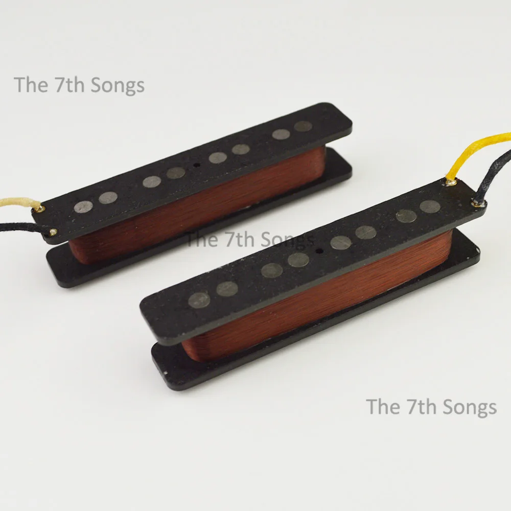 Vintage Alnico 5 Jazz J B Bass 4 String Pickup Electric Bass Single Coil JB Neck 7.6K Bridge 8.4K Black Cover Plain Enamel
