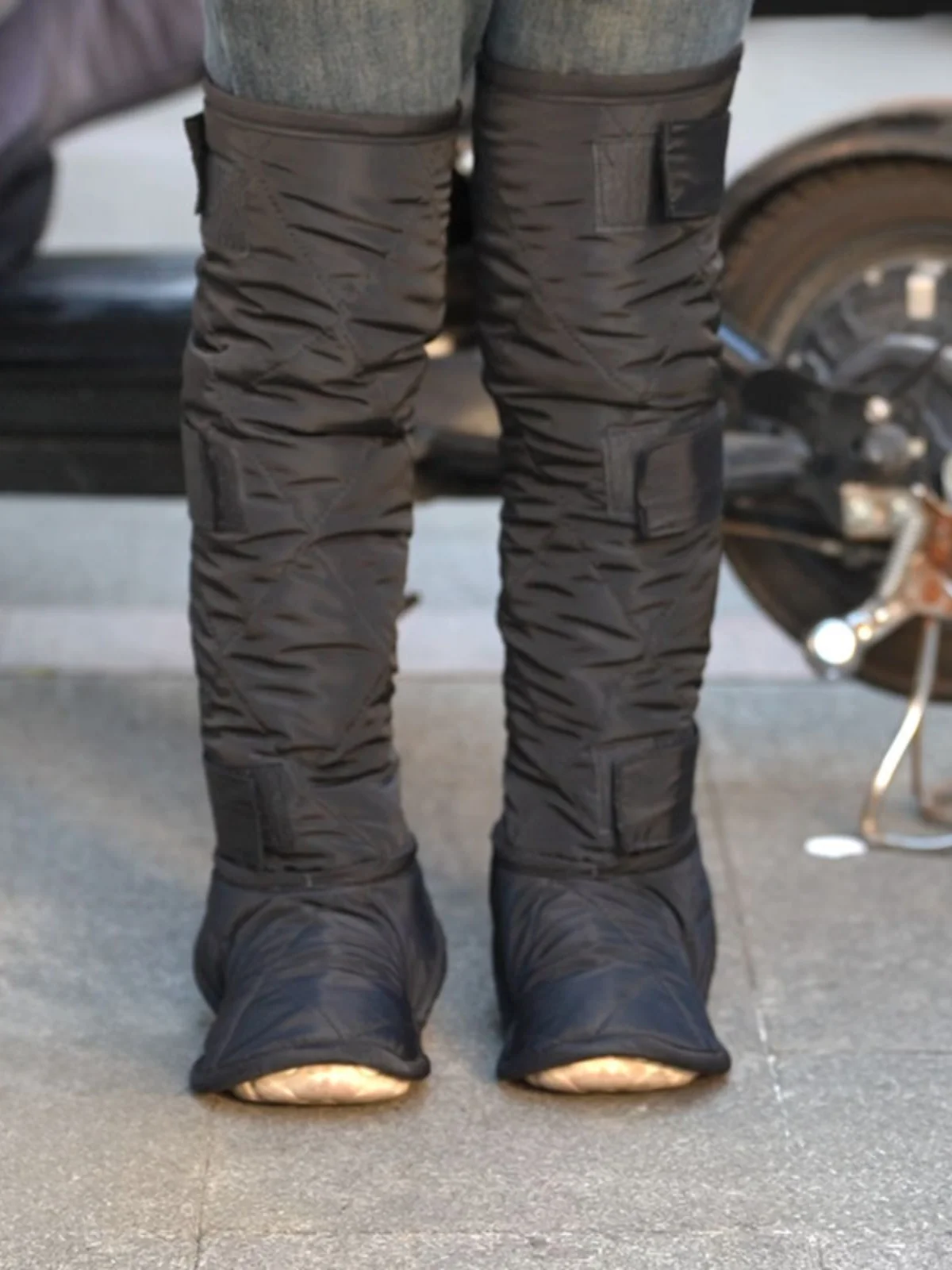 thiened-inteated-子供用車両膝パッド-冬用コットンフリース防風カバー-フットパッド付き-ex