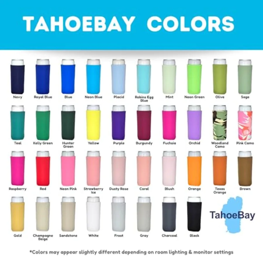 Slim Can Cooler Sleeves 25-Pack Skinny Tall Cans Bottles 12 Oz Thin Fit Seltzer Size Insulated Bulk Sublimation Blanks for Heat view 5