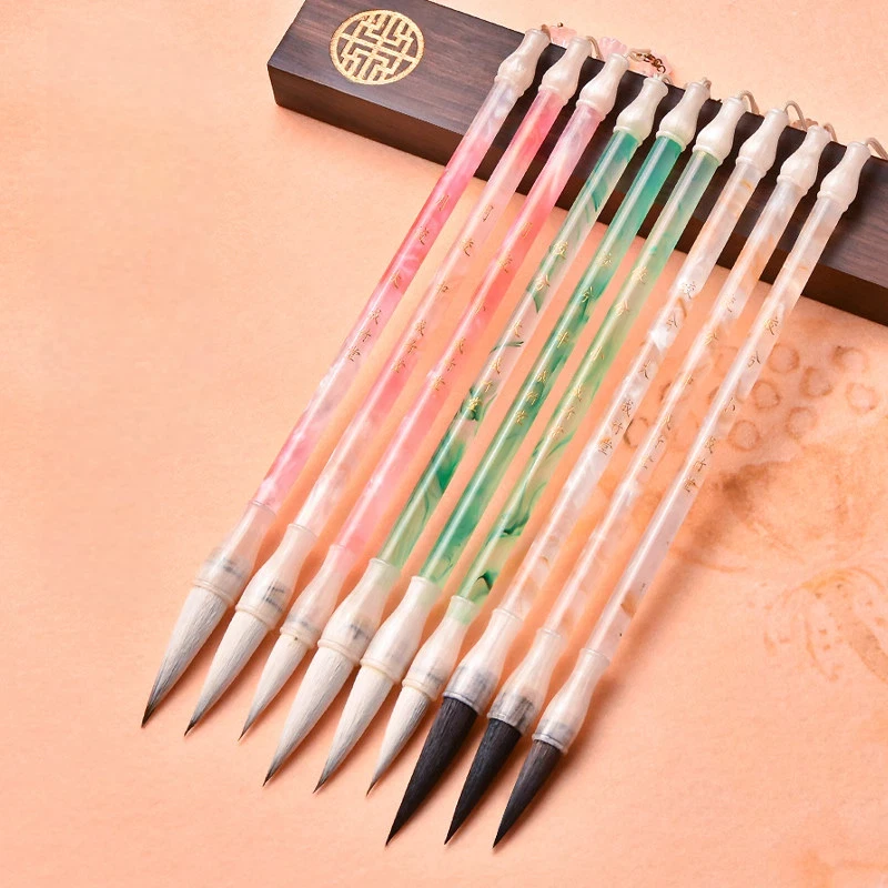 Weasel Hair Chinese Calligraphy Brush Running Script Thousand Character Classic Regular Script Writing Brush Chinese Painting