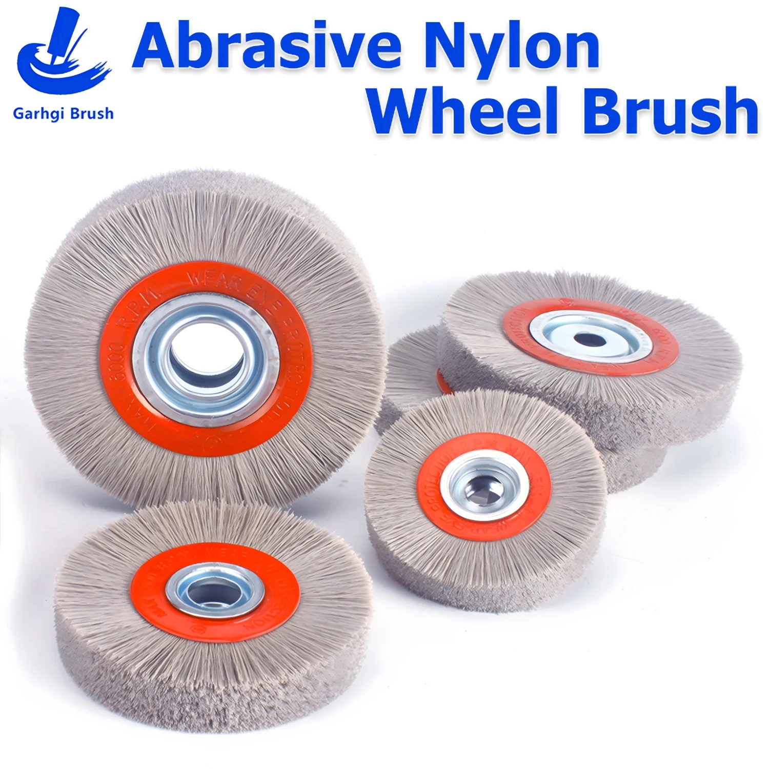 800Grit Circular Wheel Brush Aluminum Oxide Abrasive Nylon Filaments Fine Polishing Surface Finishing Power Tool Drills Grinders