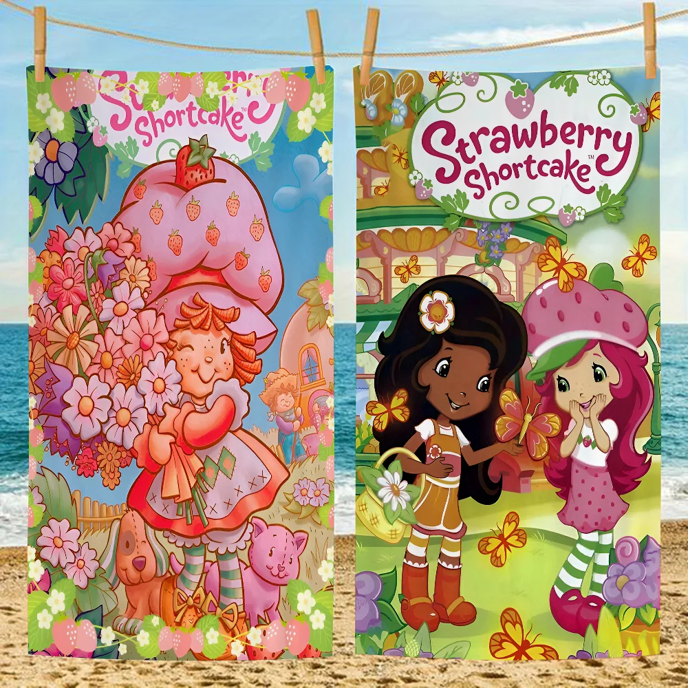 Cartoon S-Strawberry S-Shortcake Cute Big Microfiber Beach Towels Quick Dry Towel Sand Beach Towels Pool Towel