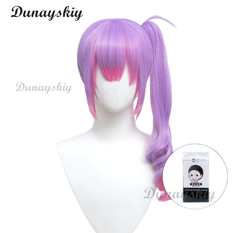 Virtual YouTuber VTuber Hololive Tokoyami Towa Anime Cosplay Wigs Fiber Heat Resistant Synthetic Hair + Wig Cap