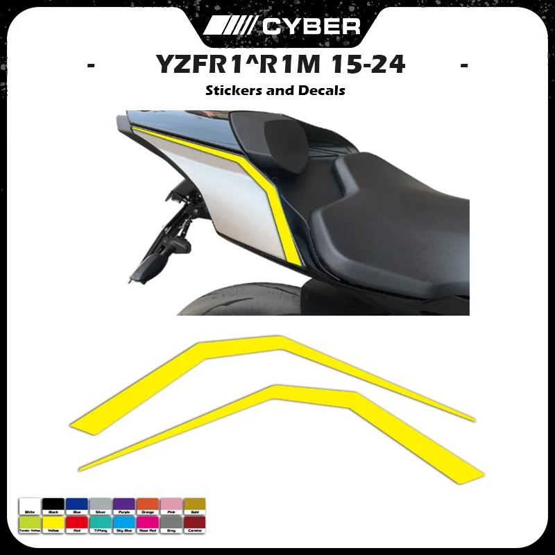 

Rear Tail Fairing Sticker Rear Seat Line Hollowing 2015-2024 15 16 17 18 19 20 21 22 23 24 For YAMAHA YZFR1 YZF-R1 R1M YZF1000