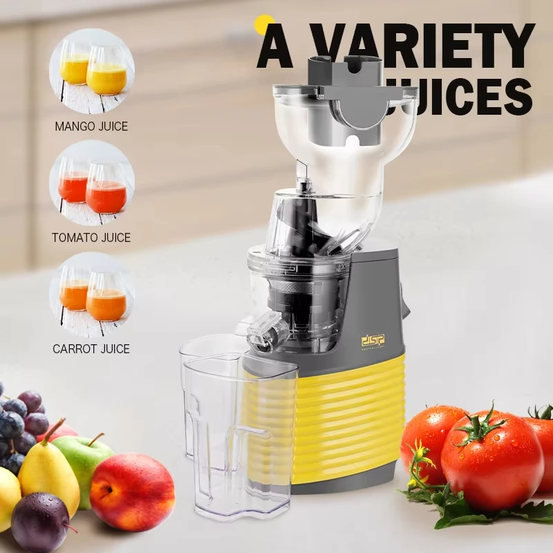 Houselin Press Juicer, Slow Chewer with Inlet Diameter of 76 mm, Large Feed Trough, Easy to clean self-feeding juice yield,250W