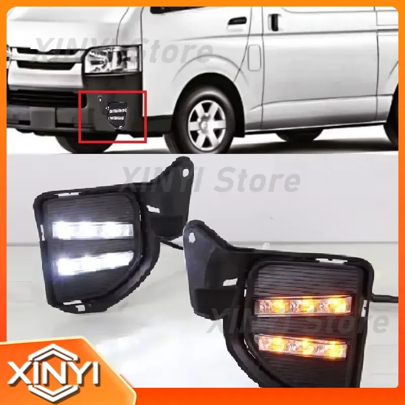 Left Right Front Bumper Daytime Running Lights Turn Signal Lamp for Toyota Hiace 2014 2015 2016 DRL Fog Light Assembly