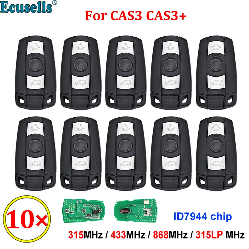 

10PCS 3B Remote Key 315LP MHZ 315MHZ/433MHZ/868MHZ for BMW CAS3 CAS3+ 1 3 5 6 7 Series X5 E60 E70 E71 E91 E92 ID7944/ID46 Chip