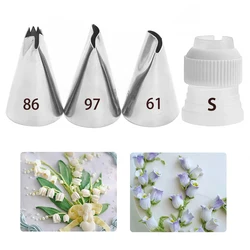 4pcs/lot Flowers Pastry Nozzles Cake Decorating Tools Flower Icing Piping Nozzle Cream Cupcake Tips Baking Accessories #97 86 61