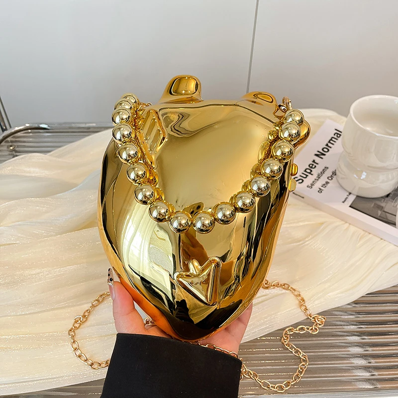 

Золотой геометрический вечерний клатч, женская роскошная серебряная сумка, кошелек для губной помады, водонепроницаемая сумка через плечо из ПВХ, сумка на цепочке