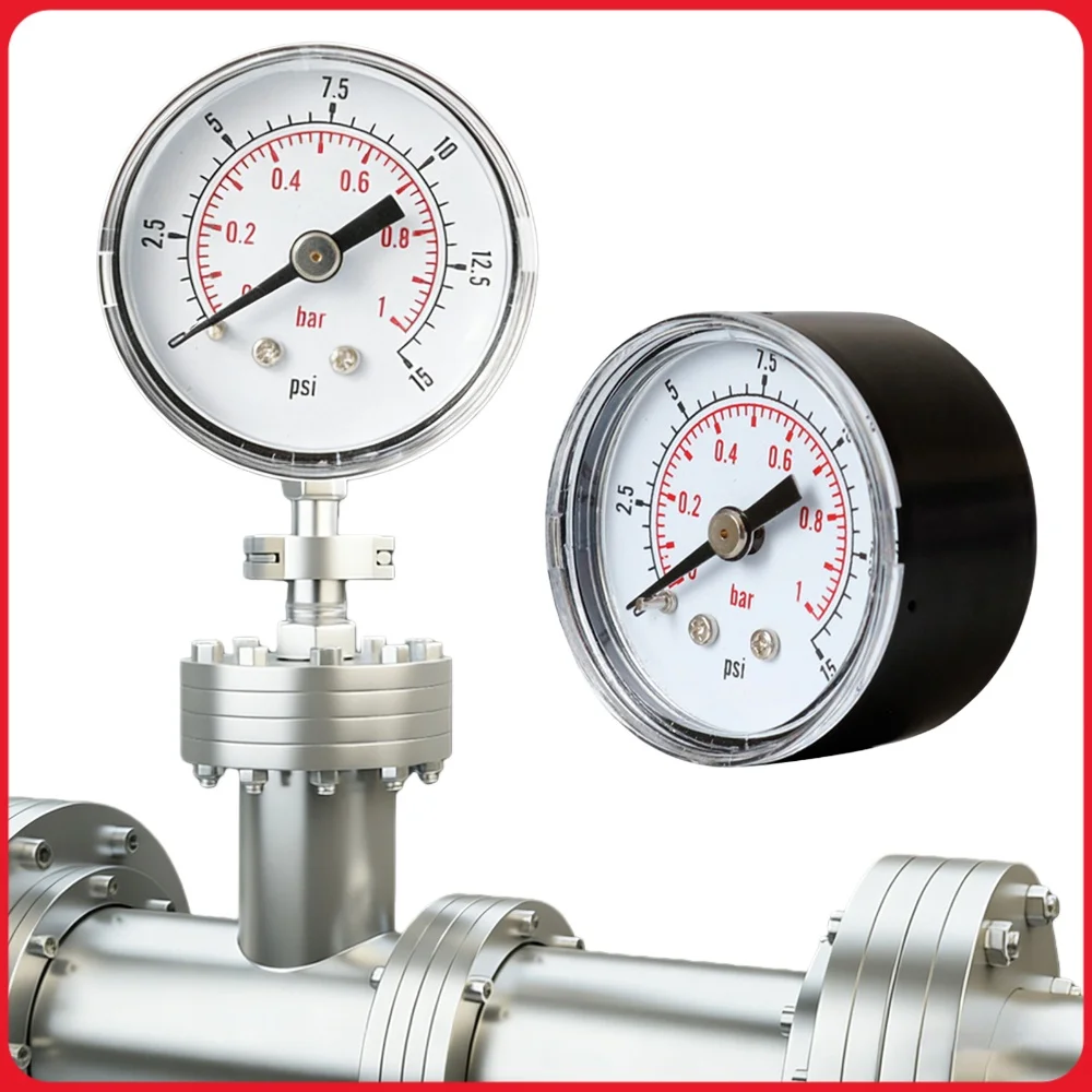 Floor Heating Detector 40mm for Dial Double Scale Capsule Gauge 0-15 Psi/0-1 Bar Range Suitable for Air Water Fuel Liquids