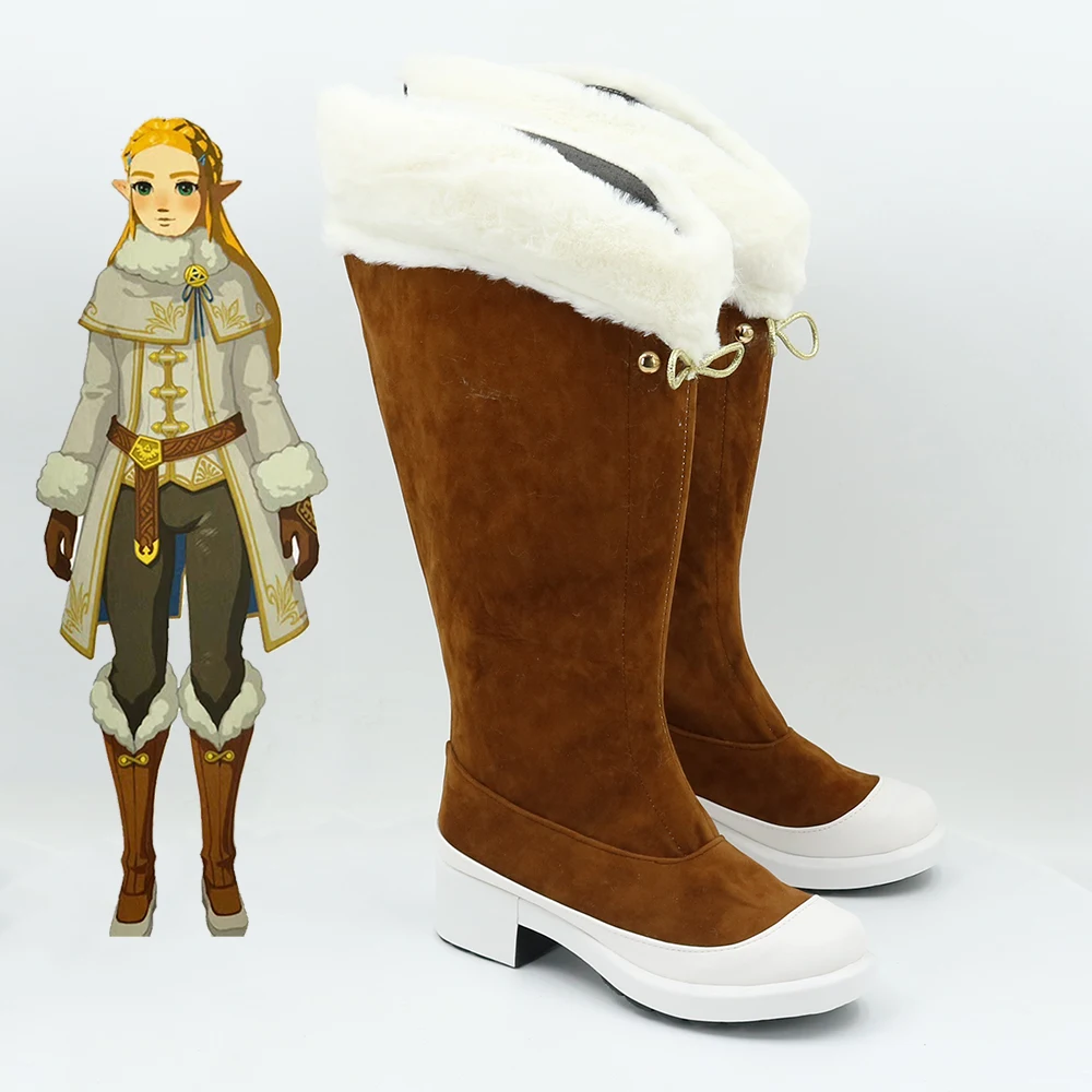 The Legend of Zelda Cosplay Schuhe Prinzessin Zelda Kniehohe Stiefel Halloween Maskerade Karneval Performance Party Kostüm Requisiten
