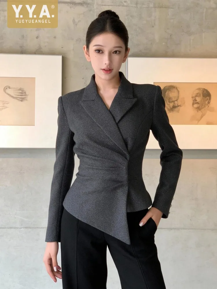 

New Office High Quality Ladies Jacket Long Sleeves Notched Slim Fit Blazer Women Casual Suit Coat Designer Blazer Work Outerwear