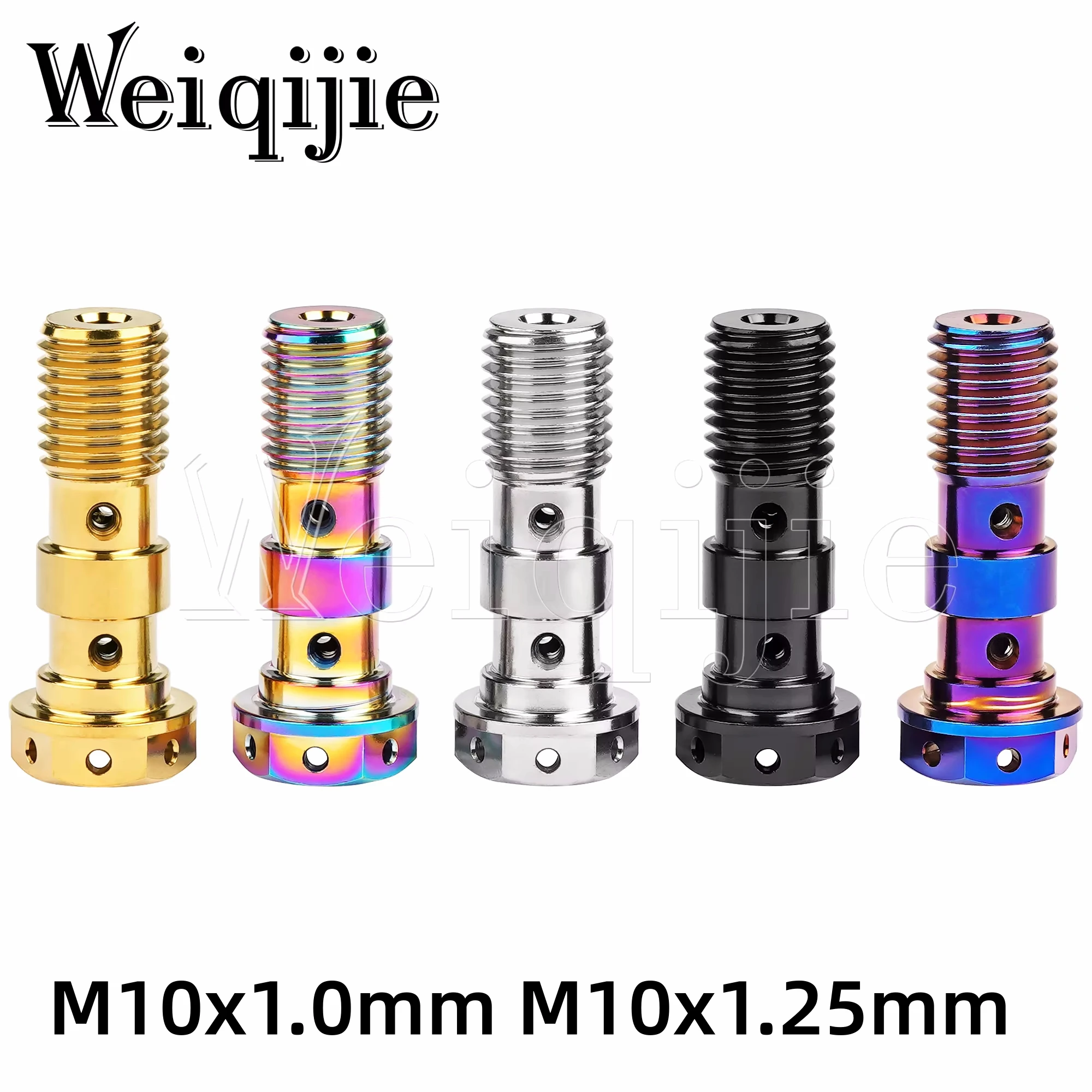 

Weiqijie Titanium Bolt M10x1.0/1.25 Pitch Flange Head Double Hole Screw is Suitable for Motorcycle Brake Modification and Repair