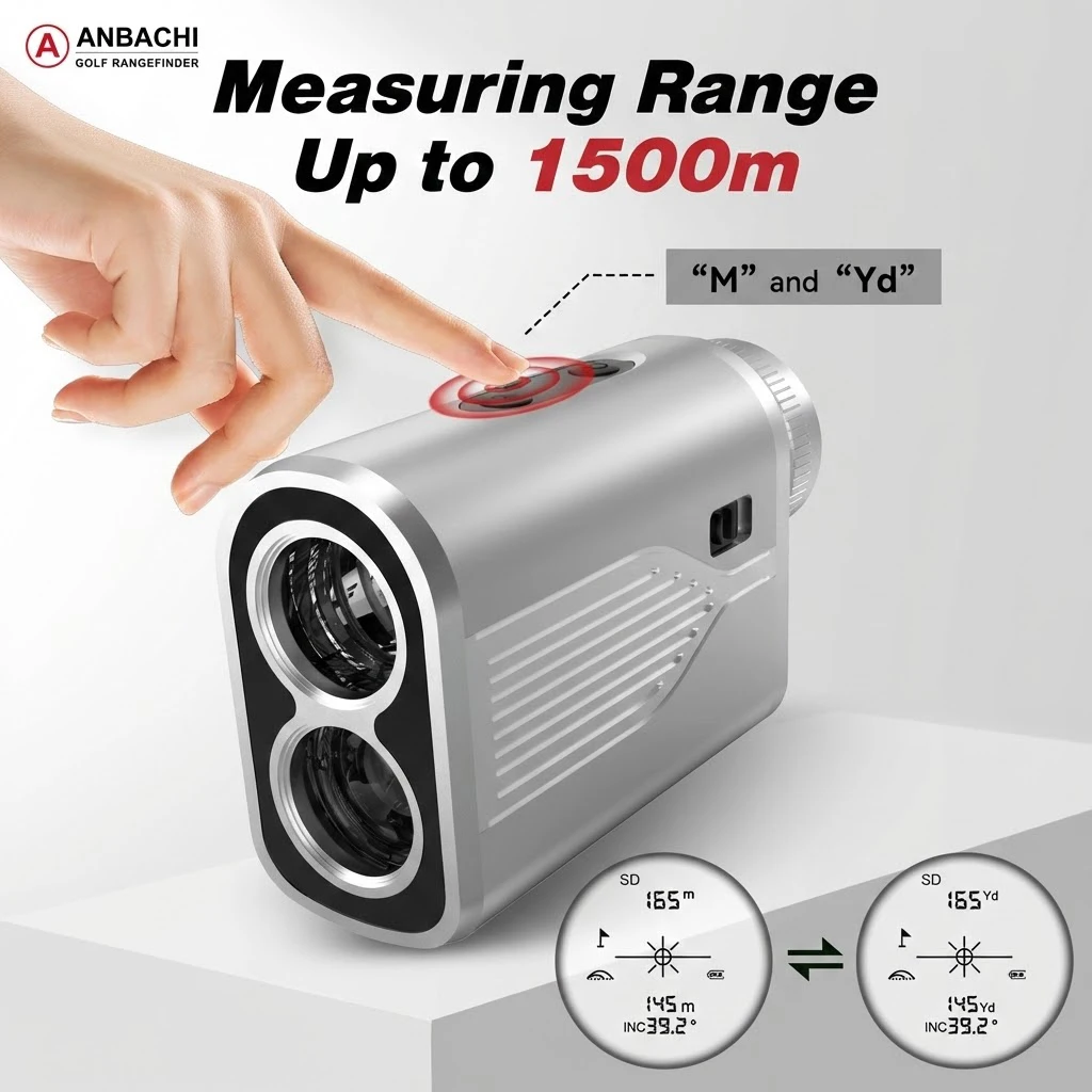 Anbachi Best Selling Golf and Hunting Laser Range Finder Hot 905nm Industrial Rangefinder with LCD Display Mini Golf Rangefinder