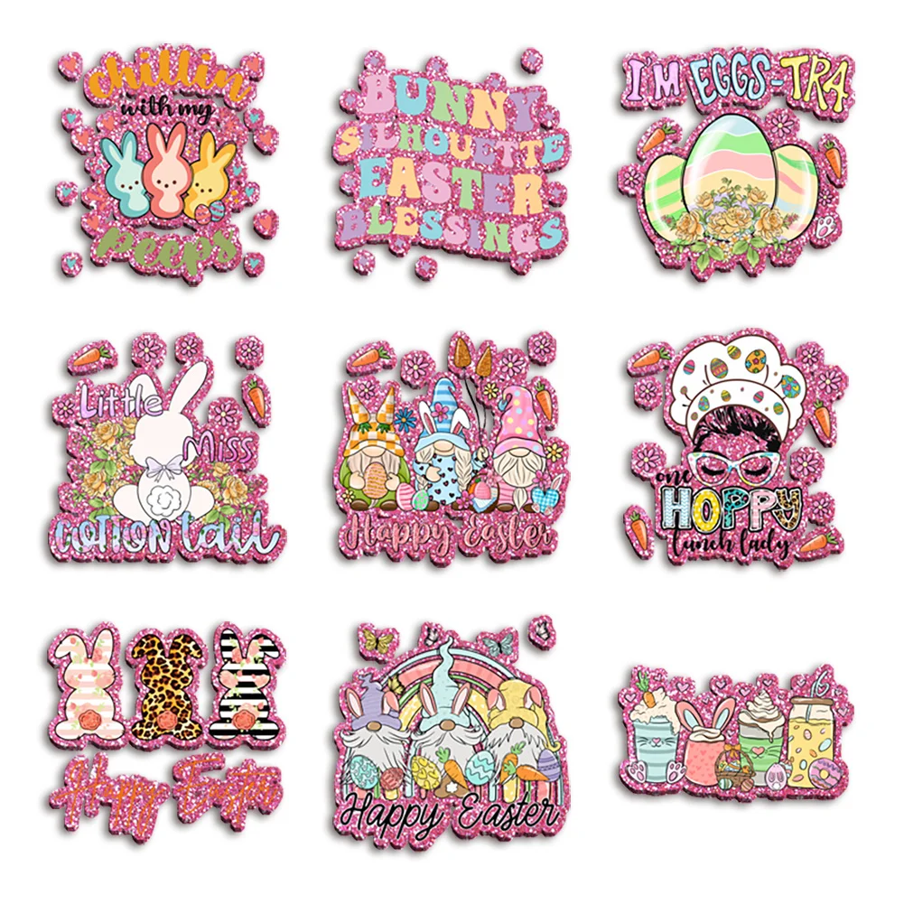 

Easter Bunny Carrots Color Glitter Acrylic for Handmade Hair Clips Brooches Cabochon Decorative DIY Hair Bow Bag Crafts