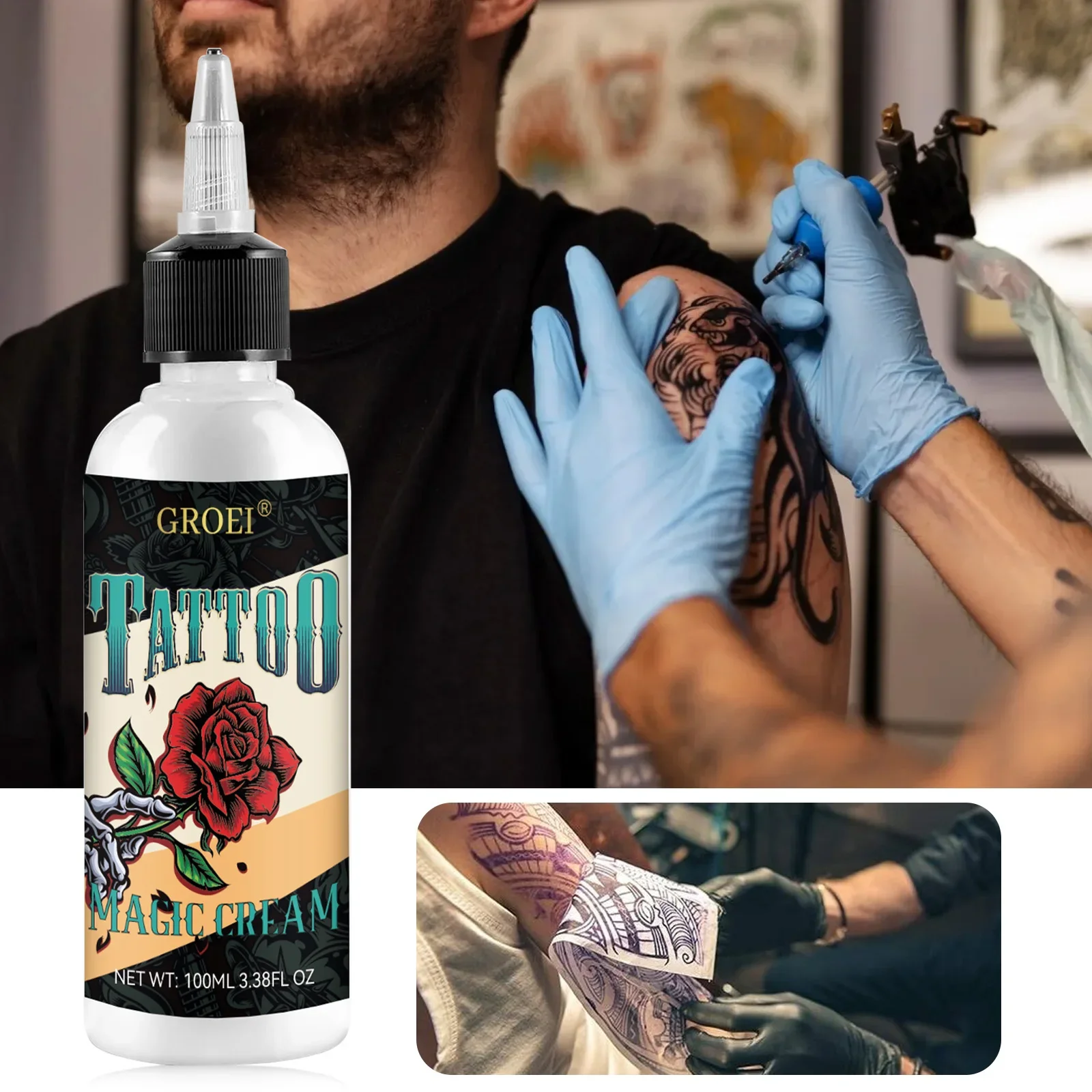 

GROEI 100 мл Гель для переноса татуировок - Гель для татуировок для быстрого переноса, долговечный и приятный для кожи