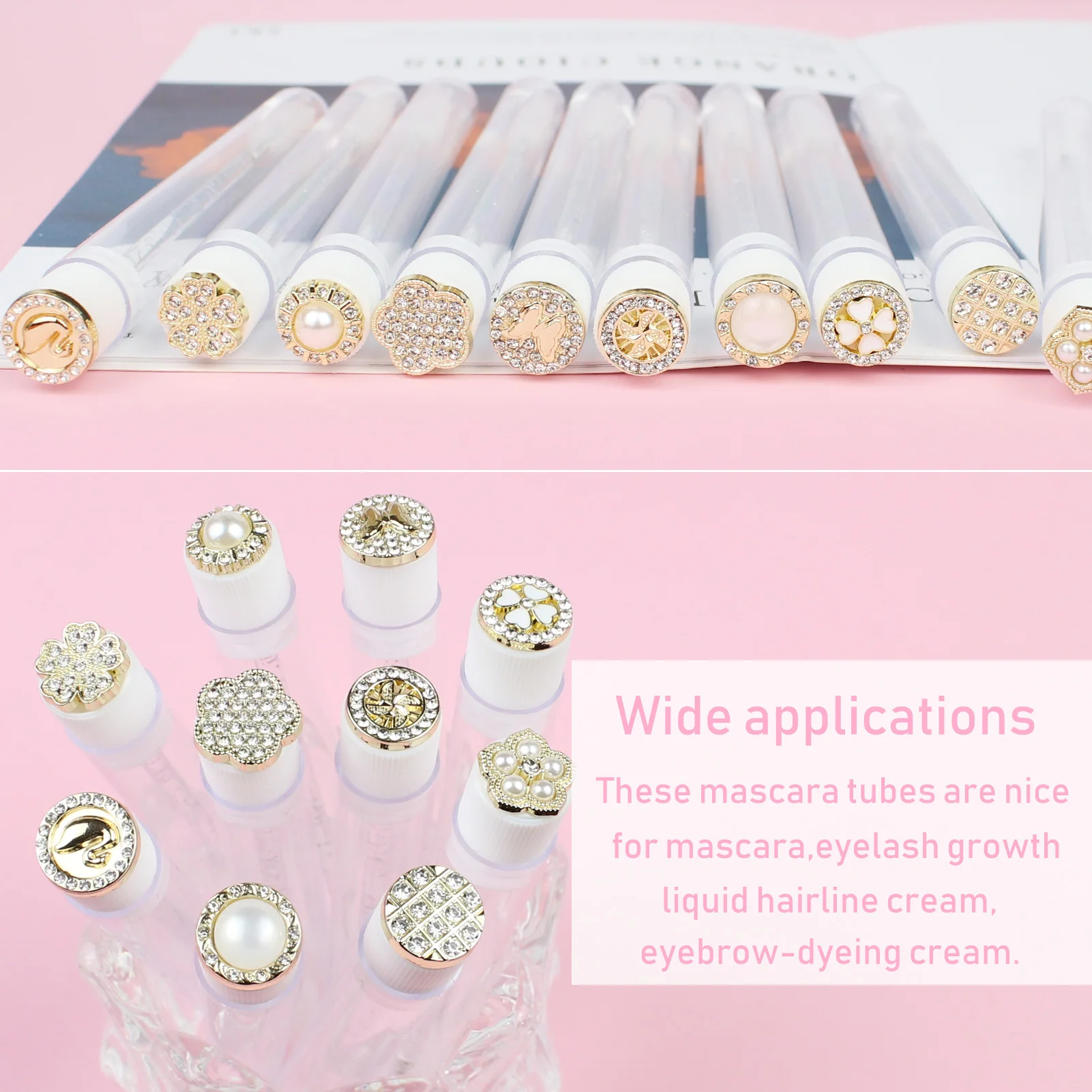 Mascara Wands Tube 30pcs Reusable Lash Spoolies Tube Eyelash Brush Tubes Makeup Brush Spoolies Lash Extension Brushes Applicator