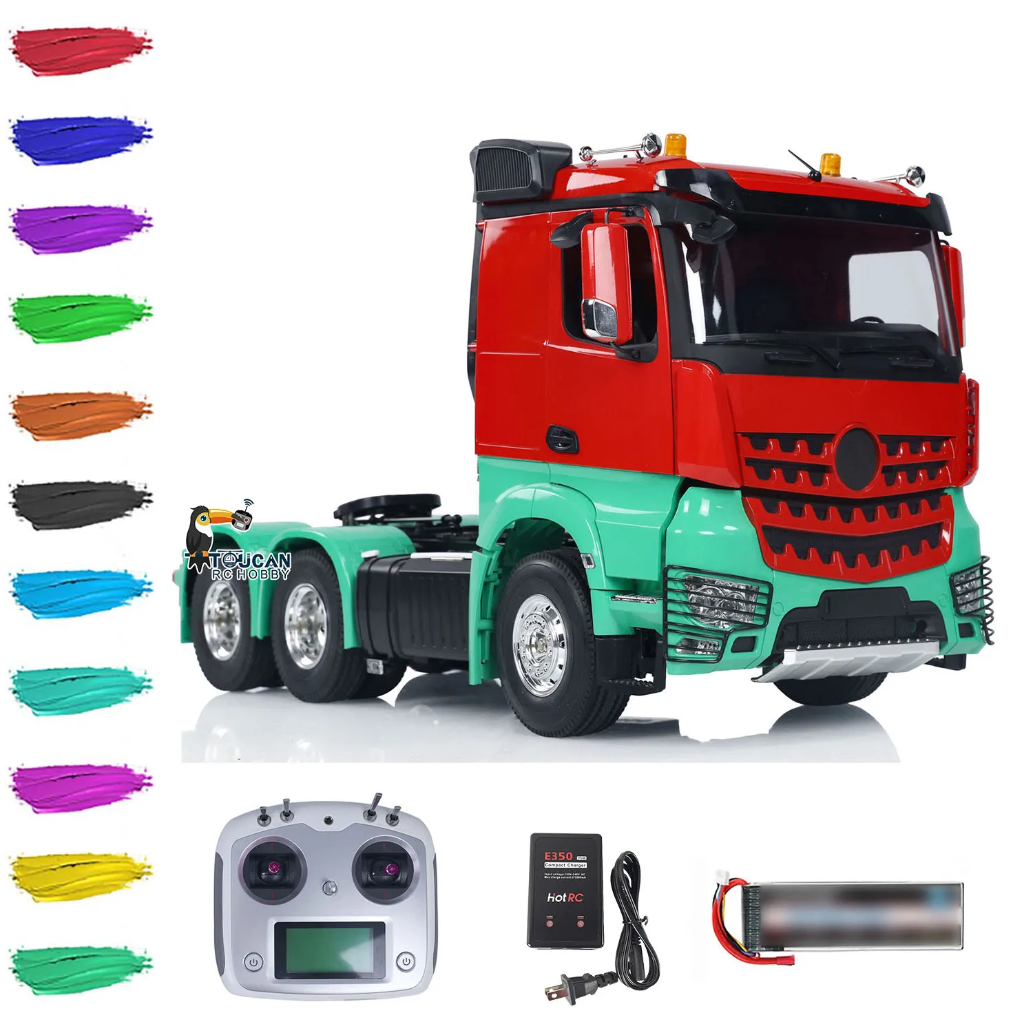 1/14 Scale RC Tractor Truck 6x4 Openable Doors Remote Control 3-speed Painted Assembled Vehicle Car Model Sound Light Toys Gifts