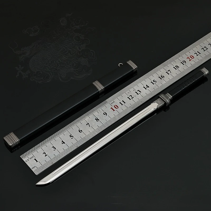 ดาบเหล็กตกแต่งรูปแบบอาวุธอนิเมะ Slay The Gods ขนาด 22 ซม./8.66 นิ้ว งานฝีมือโลหะ ของตกแต่ง Zhao Kongcheng Star Knife พร้อมปลอกดาบ